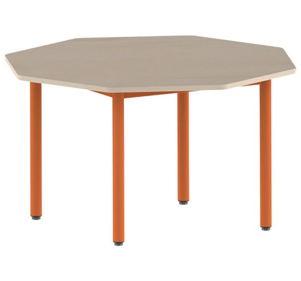 Table Carélie octogonale Ø 120 cm fixe 4 pieds stratifié - Mobidecor