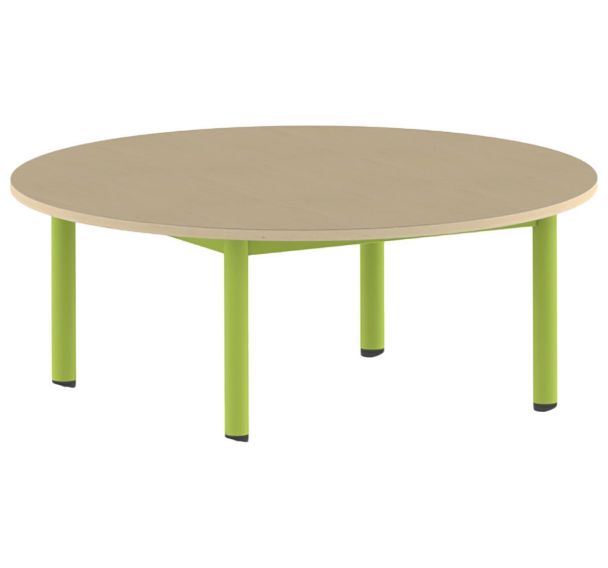 Table Carélie ronde Ø 120 cm mobile 4 pieds stratifié - Mobidecor