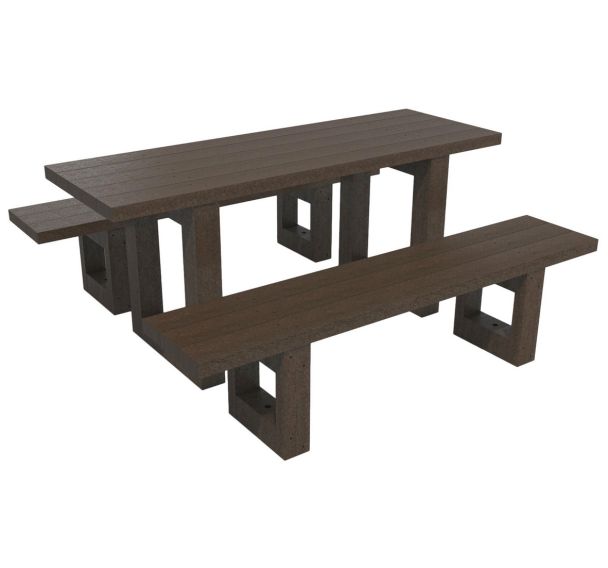 Table Escapade 180 cm + 2 banquettes 180 cm - Espace Urbain