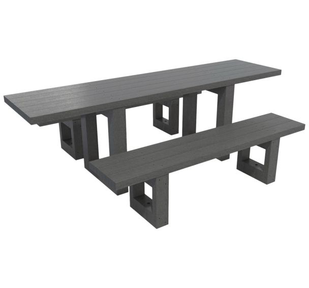 Table Escapade PMR 240 cm + 2 banquettes 180 cm - Espace Urbain
