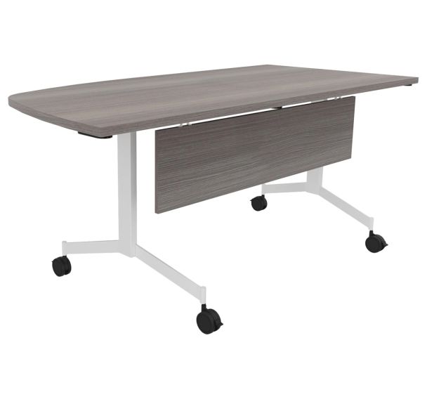 Table Eureka abattante angle droit intégré 170 voile fond - Buronomic