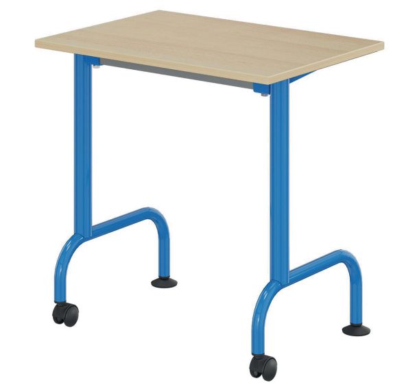 Table mobile 70x50 mélaminé hêtre chants polypropylène - Mobidecor