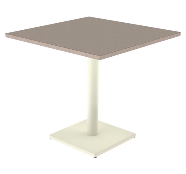 Table Menorca 80 80 cm T6 plateau ép. 24 stratifié alaisé - Mobidecor