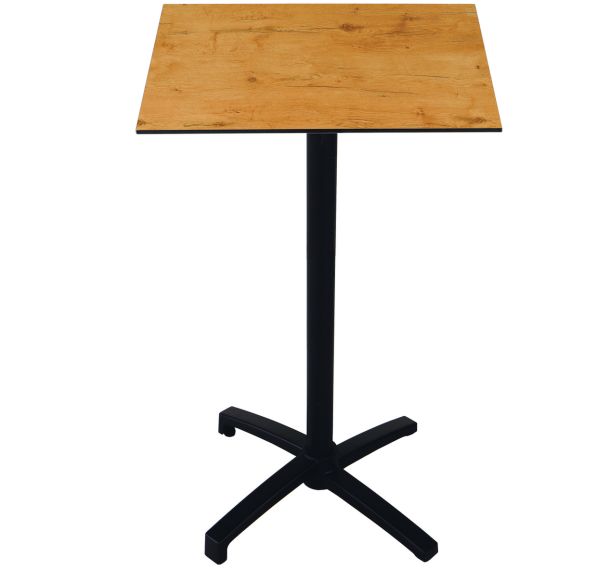 Table OTTAWA 70 x 70 cm HPL - piètement Aveline alu noir - Proloisirs