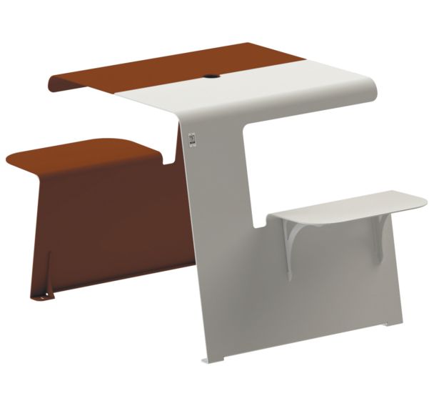 Table PikNik 2 places acier - Tolerie Forezienne