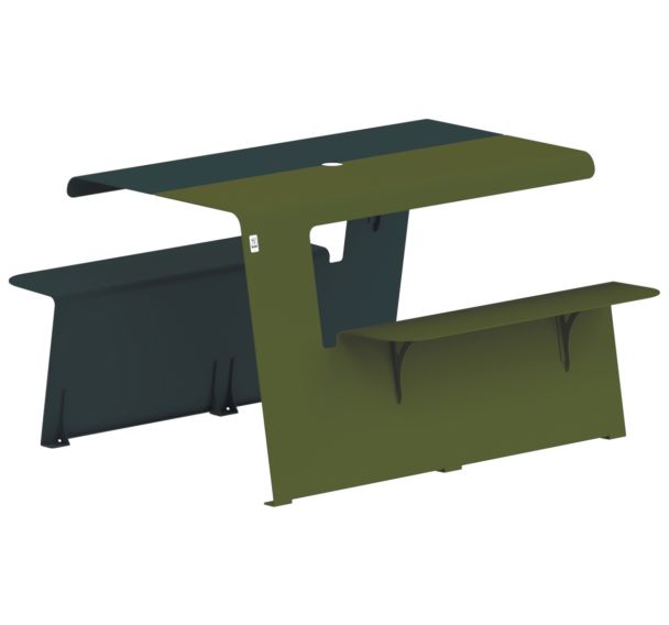 Table PikNik 4 places acier - Tolerie Forezienne
