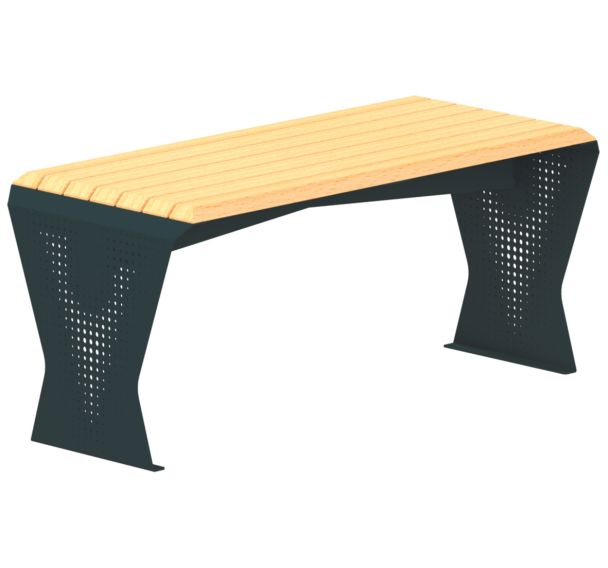 Table Prism 1,69 m robinier/acier - Tolerie Forezienne