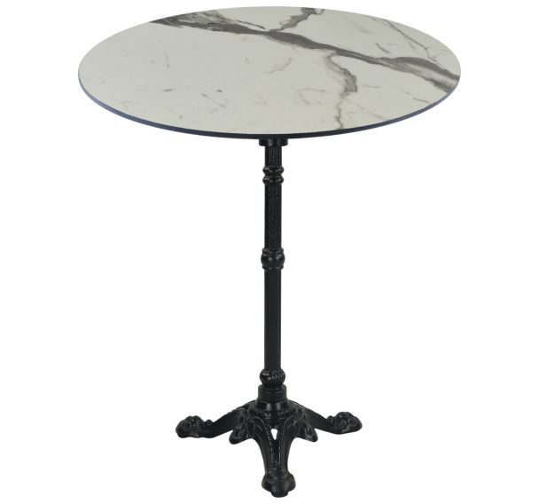 Table REGINA Ø 60 cm HPL piètement Trady 3 fonte noir - Proloisirs