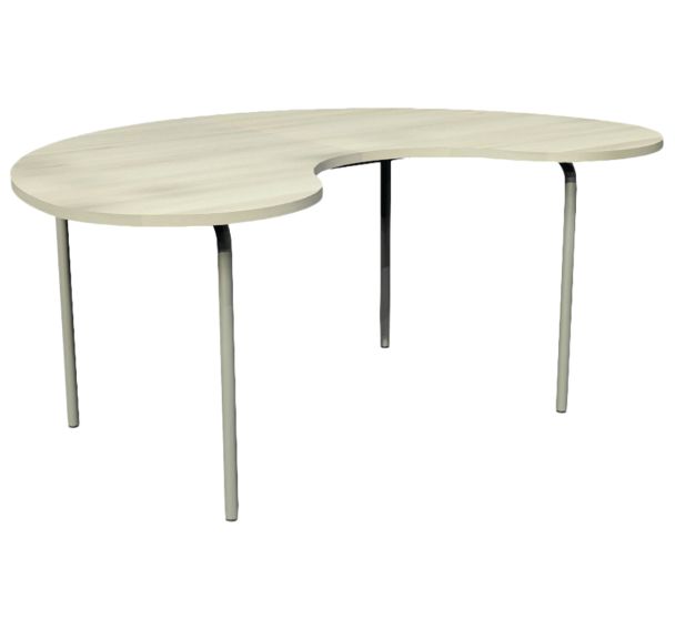 Table T6 Flow pied époxy gris PLT blanc - Vanerum