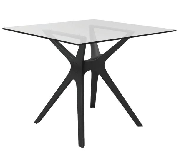Table VELA S 90 x 90 cm verre/polypropylène/alu - Resol