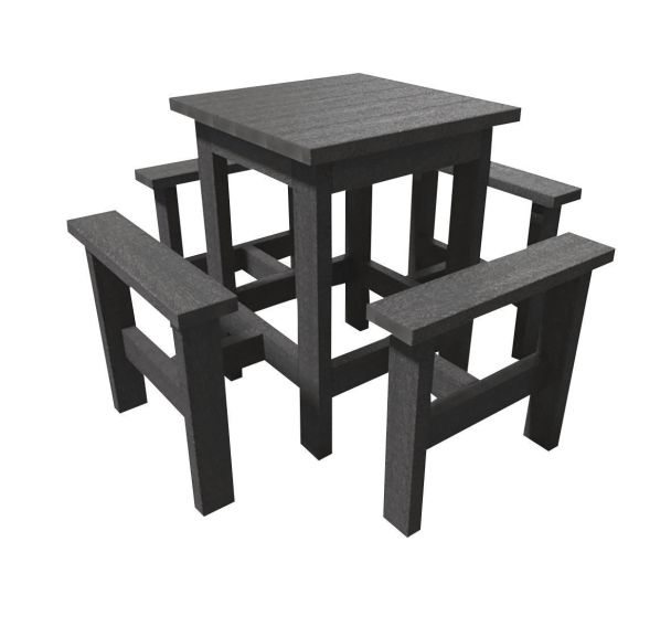 Table banc 4 banquettes plastique recyclé - Espace Urbain