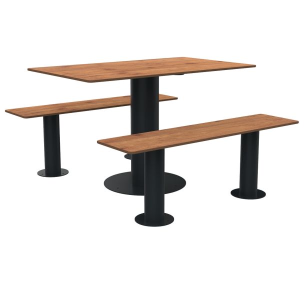 Table bancs MOKA bois/métal - Buton Design