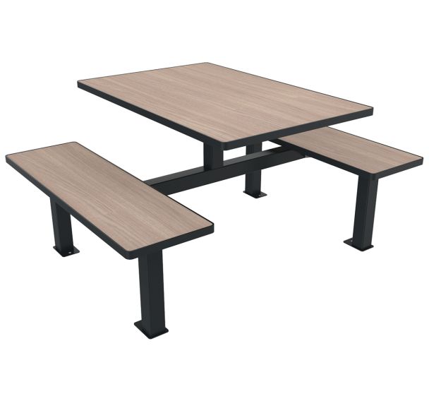 Table bancs ORPIN PMR rectangle monobloc bois/métal - Buton Design