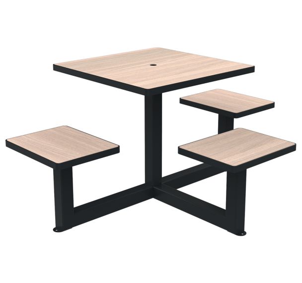 Table bancs ORPIN PMR trou parasol bois/métal - Buton Design