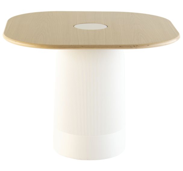 Table basse Mahaia carrée 60x60 cm pied polyéthylène recyclé - Sokoa