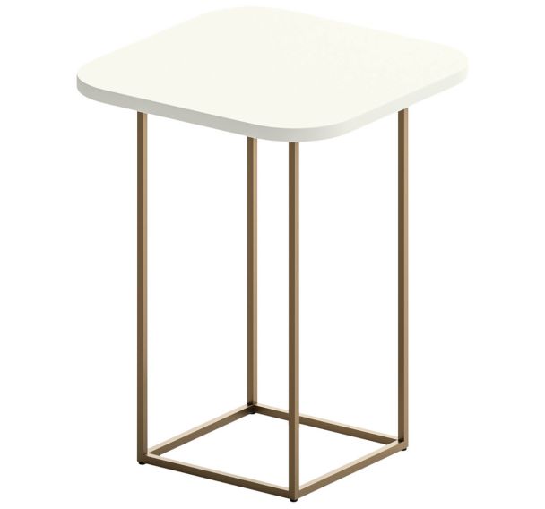 Table carrée bout de canapé Miami pieds métal - Quadrifoglio