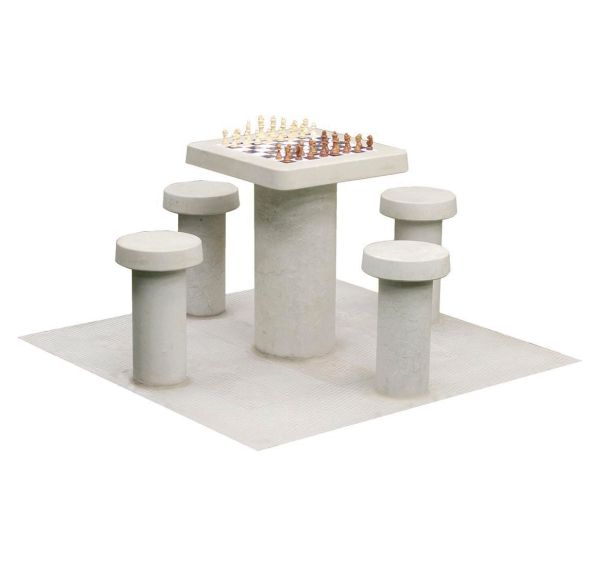 Table d échecs tabourets 4 personnes béton