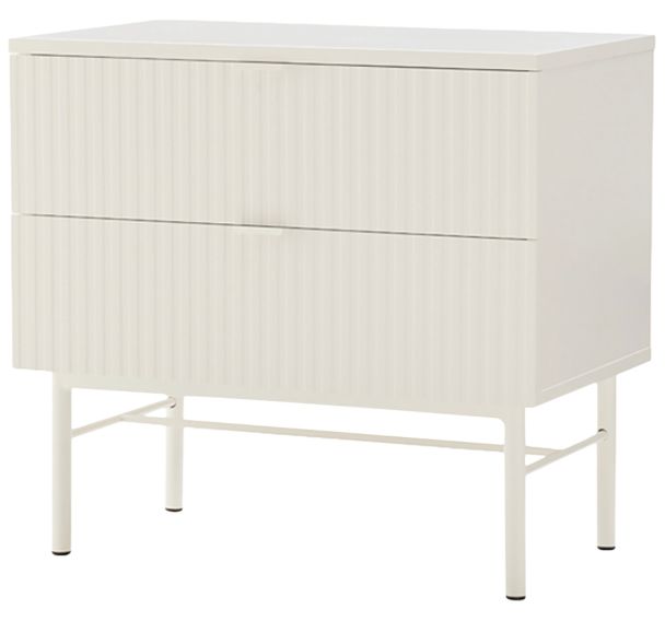 Table de chevet à 2 tiroirs Oslo Collection 59 cm blanc-Somcasa