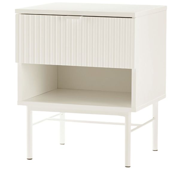 Table de chevet + niche+placard Oslo Collection blanc-Somcasa