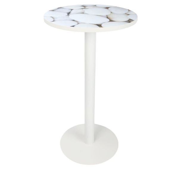 Table réunion haute Ø 60 cm plateau coloris Décor - Manutan Expert
