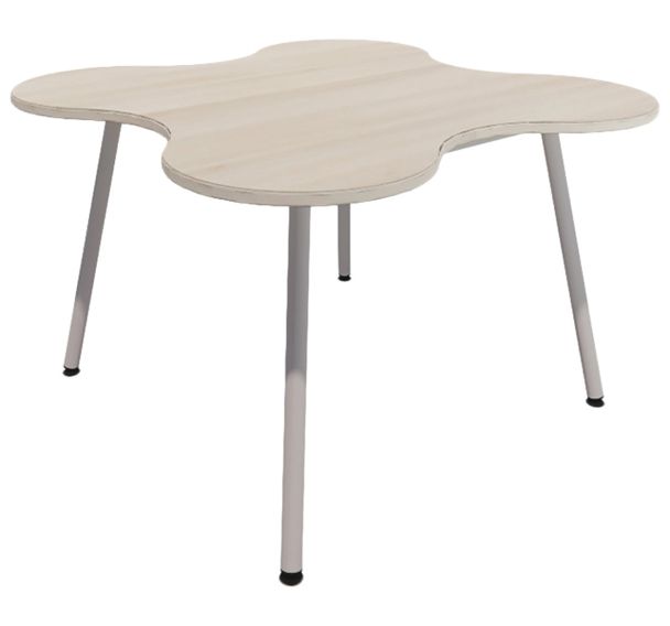 Table forme trèfle piètement gris Ø 120 - Vanerum