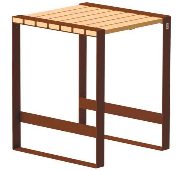 Table haute Forézien 83,6 x 80 cm robinier/acier - Tolerie Forezienne