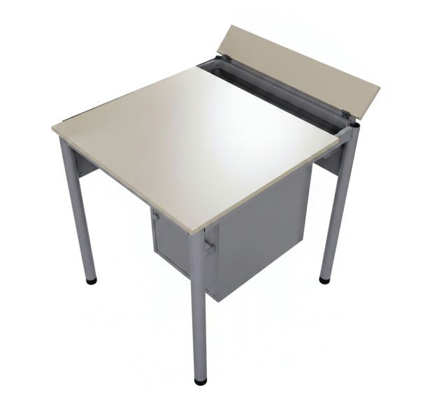 Table informatique Figura plateau mélaminé goulotte - Manutan Expert