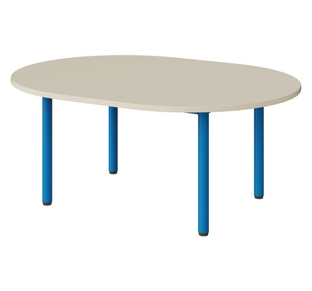 Table maternelle Atlas ovale mélaminé beige chants - Manutan Expert
