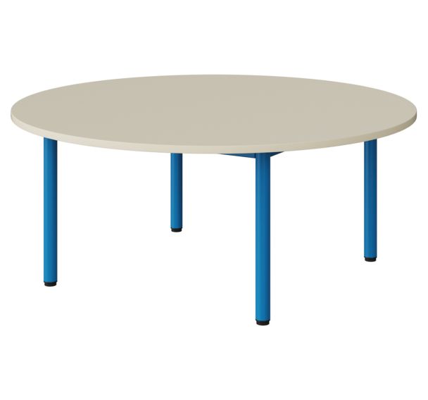 Table maternelle Atlas ronde mélaminé beige chants - Manutan Expert