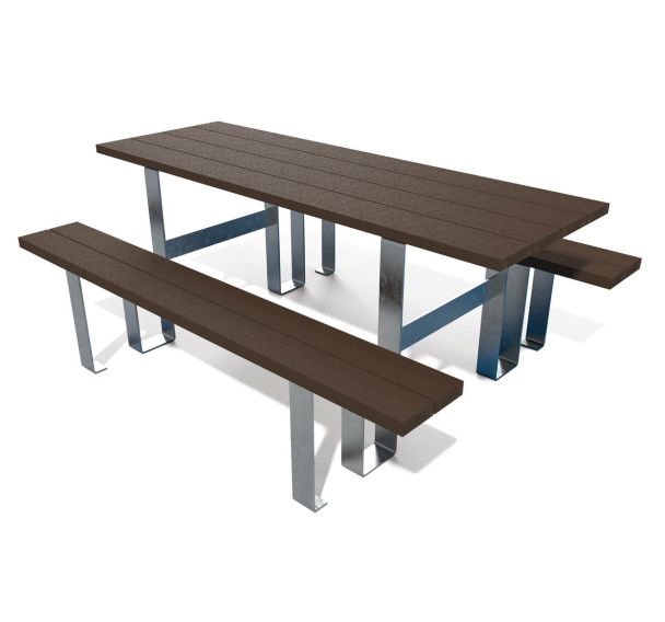 Table plastique pieds acier - Espace Urbain
