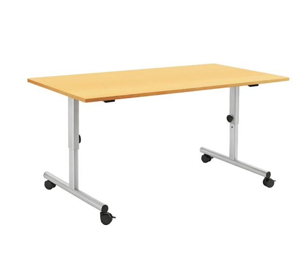 Table rabattable MIRE mobile - réglable en hauteur stratifié hêtre 350