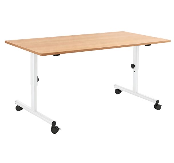 Table rabattable MIRE mobile réglable en hauteur stratifié hêtre 2112