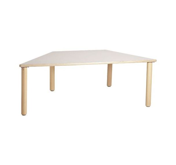 Table trapézoïdale 4 pieds en bois
