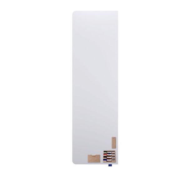 Tableau blanc émaillé coin arrondi gauche Wall-Up-200x59.5cm
