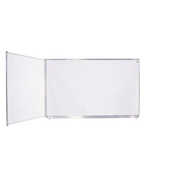 Tableau dyptique émaillé blanc cadre strié naturel - Manutan Expert
