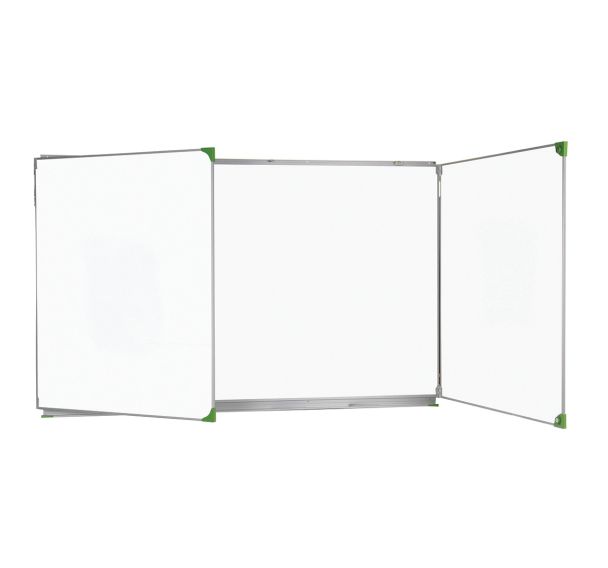 Tableau blanc triptyque magnétique cadre aluminium - Manutan Expert