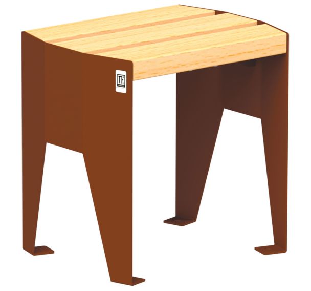 Tabouret ECO A - robinier/acier - Tolerie Forezienne