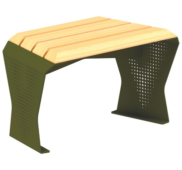 Tabouret Prism robinier/acier - Tolerie Forezienne