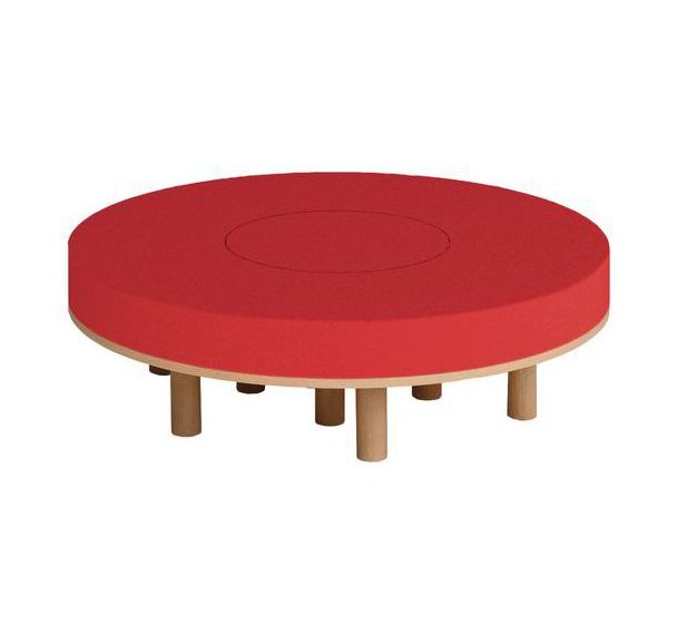 Tabouret Smartipouf assise en anneau rembourrée ø120x35h rouge G1000