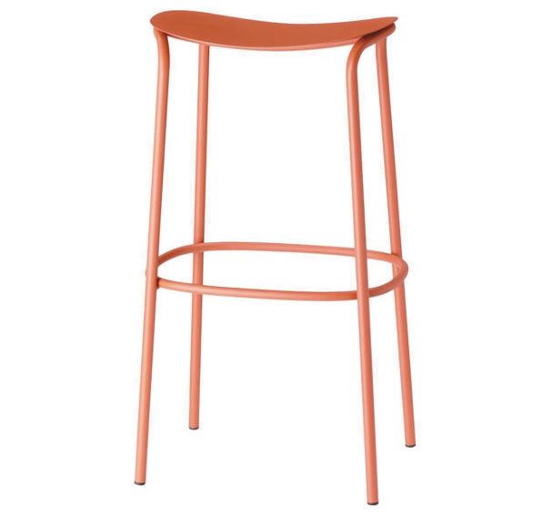 Tabouret Zebra haut 75cm assise acier peint - S.CAB