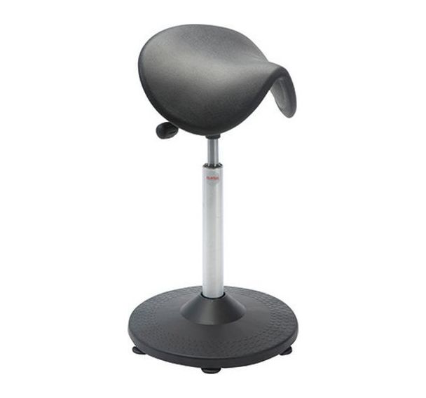 Tabouret Trumpet, vérin à gaz-bas, Selle Dalton, noir