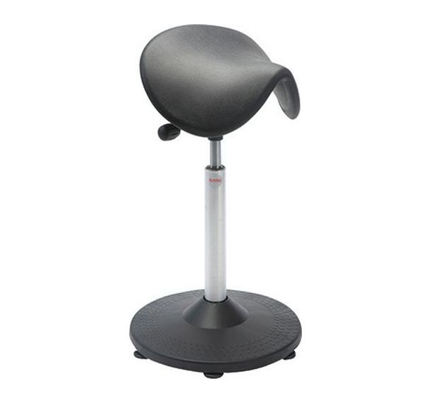 Tabouret Trumpet, vérin à gaz-medium, Selle Dalton, noir