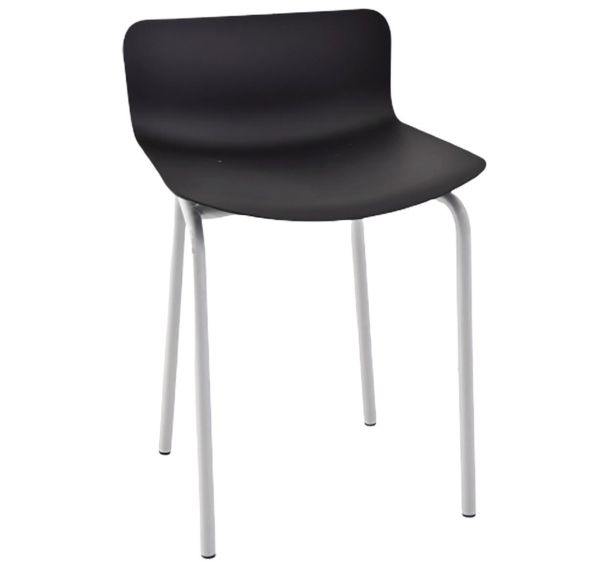 Tabouret bas Popp coque polycarbonate/piètement acier