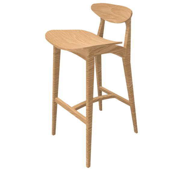 Tabouret haut INKA hêtre verni - Sunset Création