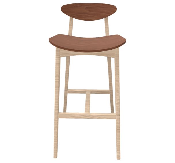 Tabouret haut INKA hêtre verni bi color - Sunset Création
