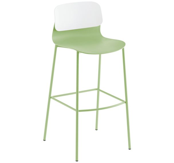 Tabouret haut Klik polypro recyclé bicolore - Sokoa