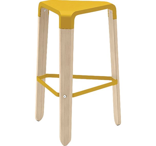 Tabouret mi-haut Picapau hêtre assise polypropylène - Infiniti