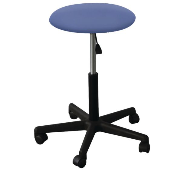 Tabouret réglable 5 roulettes pieds plastique - bleu lavande (assise 3.5cm)