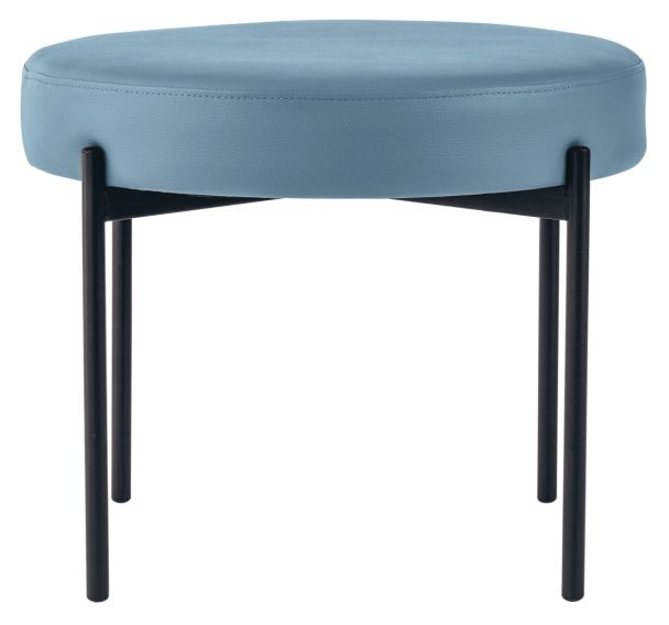 Tabouret rond Gaia pied noir simili cuir Paperflow - Meet By Paperflow