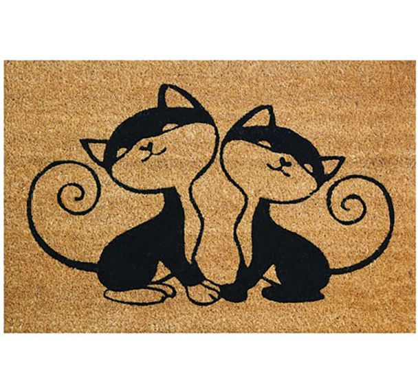 Tapis Coco Naturel Chats 40X60Cm - Idmat